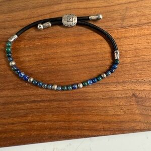 John Varvatos Azurite Beaded Bracelet with Silver Accents